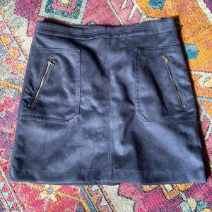 Loft Blue Suede Skirt